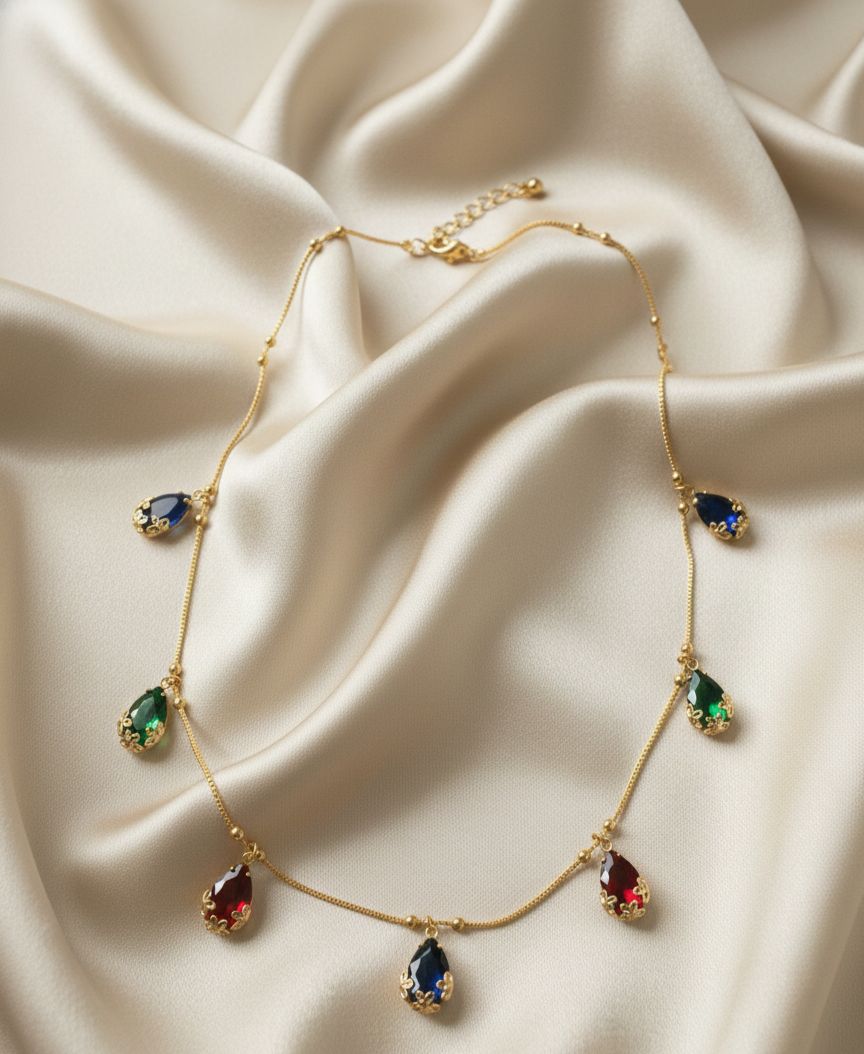 Multcolor stone daily wear necklace